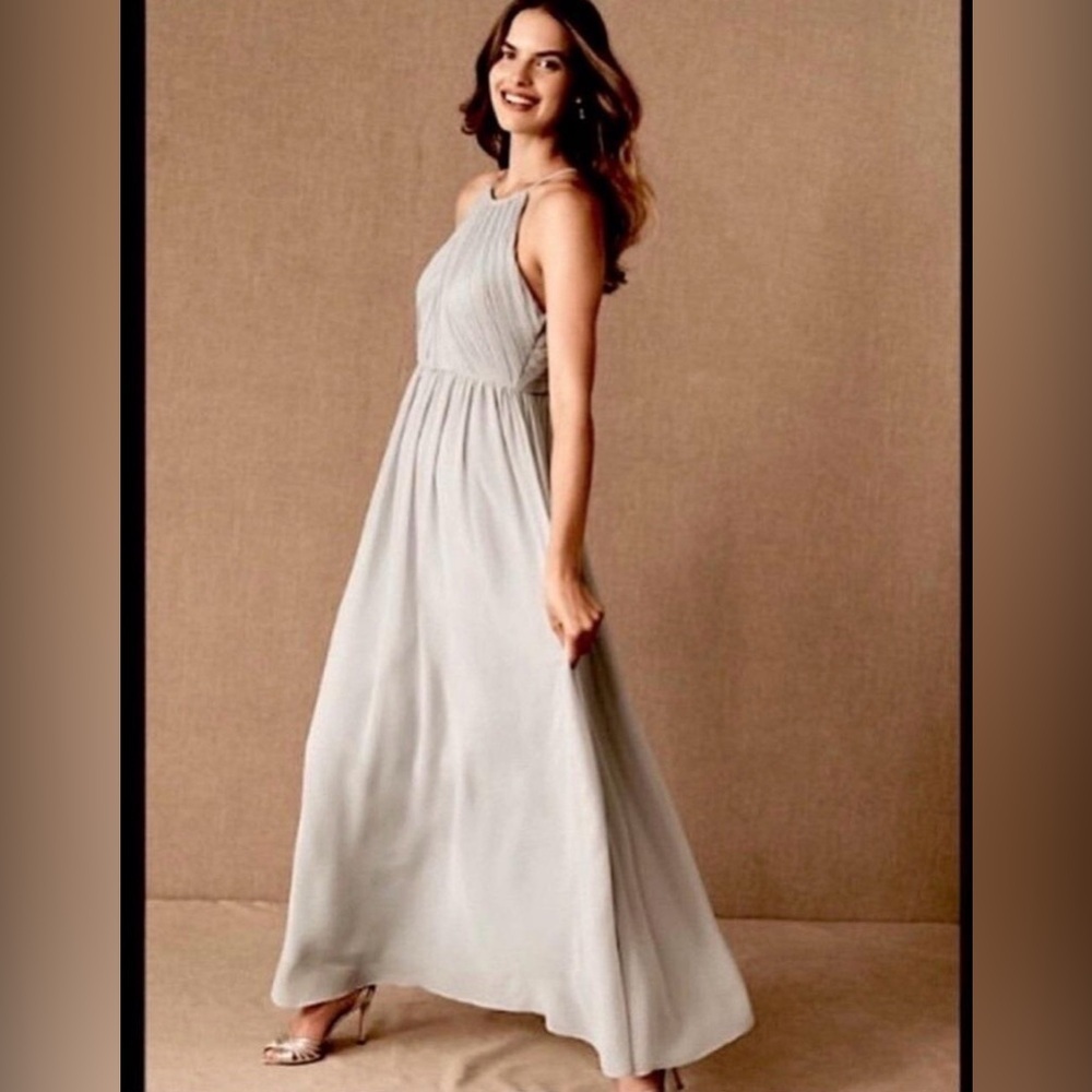 Anthropologie BHLDN Madrie Dress Bridesmaid Formal Airy Chiffon Size 8